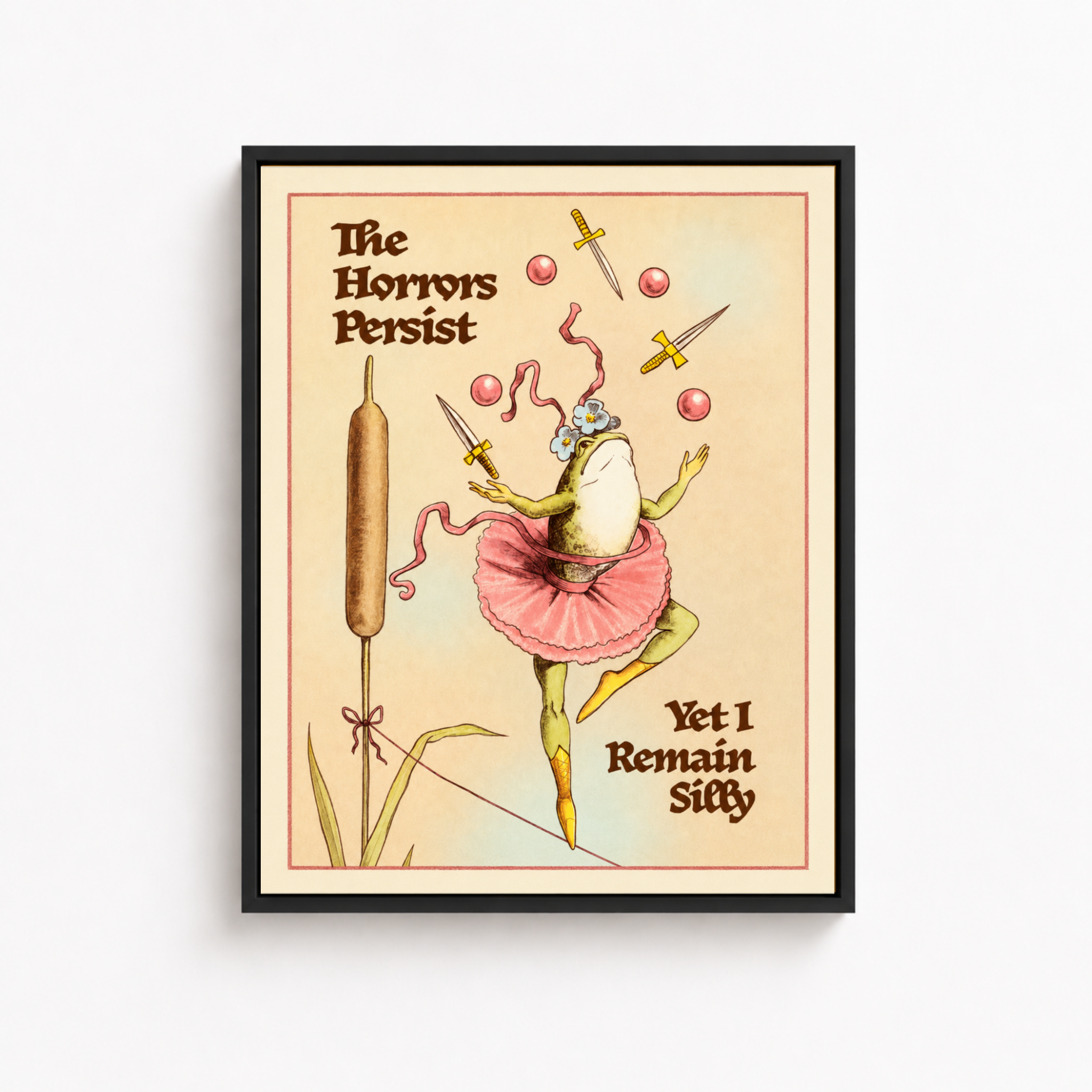 The Horrors Persist Frog Canvas Wall Art Aura Canvas