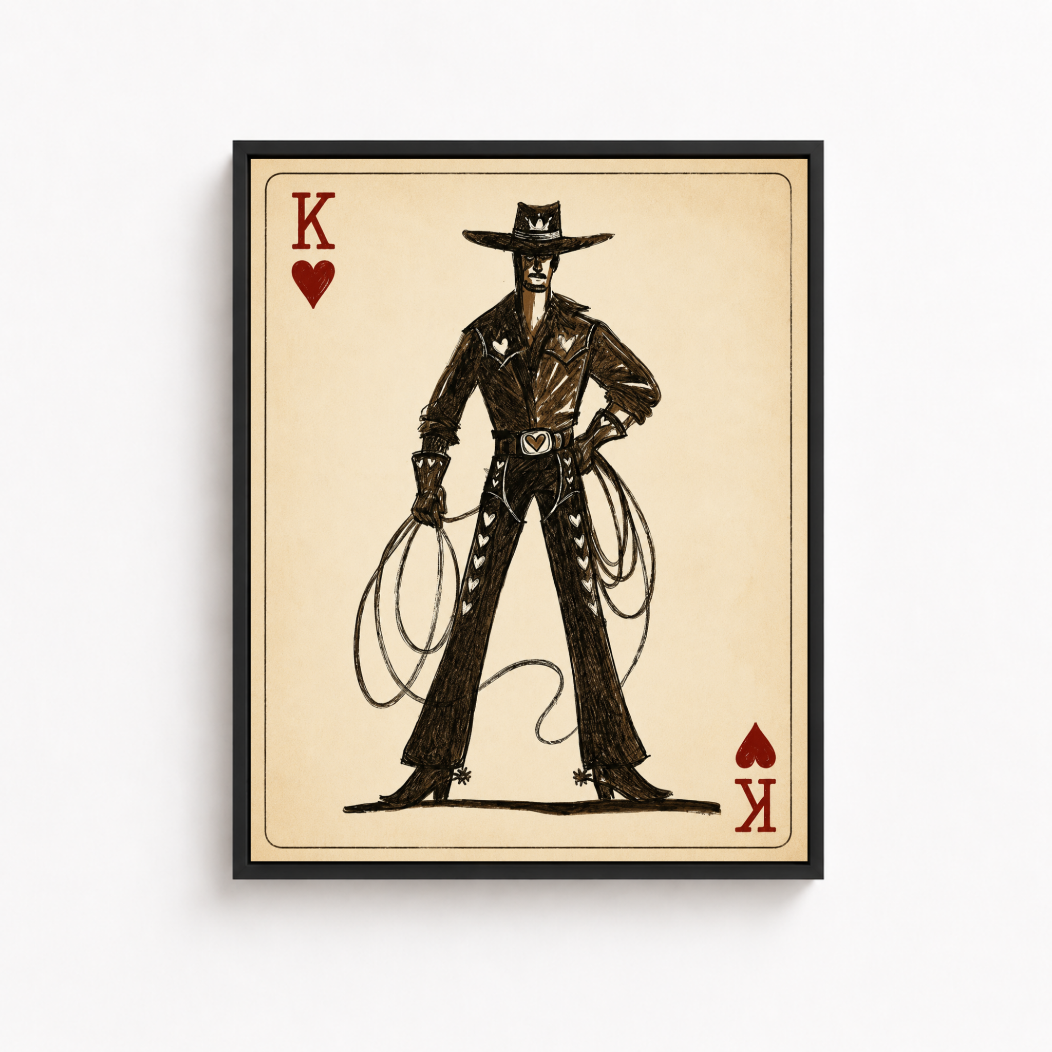 Cowboy King Playing Card Canvas Aura Canvas