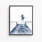 Blue Dog Lake Dock Canvas Wall Art Aura Canvas