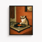 DJ Cat Canvas Wall Art Aura Canvas