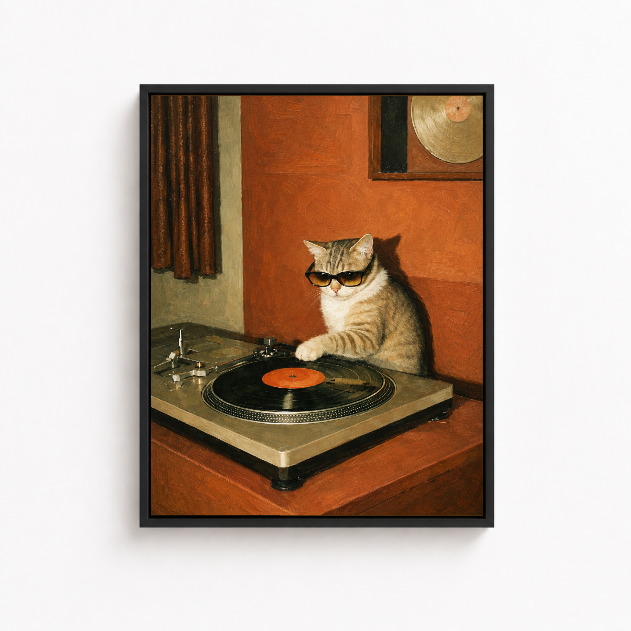 DJ Cat Canvas Wall Art Aura Canvas
