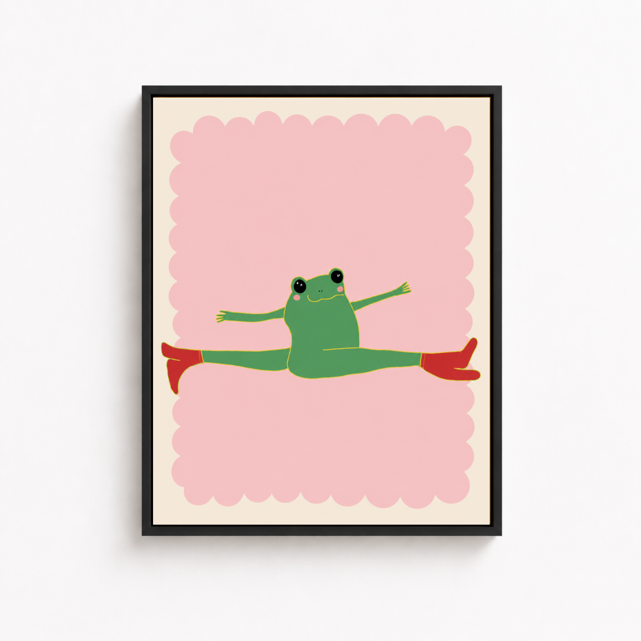 Stretching Frog Canvas Wall Art Aura Canvas