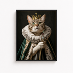 Custom Crowned Pet Portrait Canvas Aura Canvas