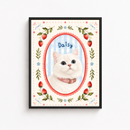 Custom Floral Cat Portrait Canvas Aura Canvas