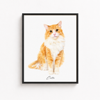 Custom Watercolor Cat Portrait Canvas Aura Canvas