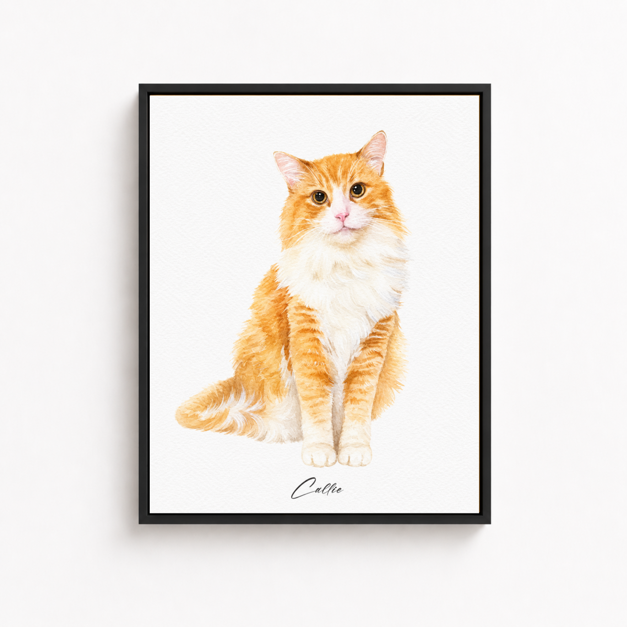 Custom Watercolor Cat Portrait Canvas Aura Canvas