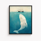 Whale Under Ship Canvas Wall Art Aura Canvas