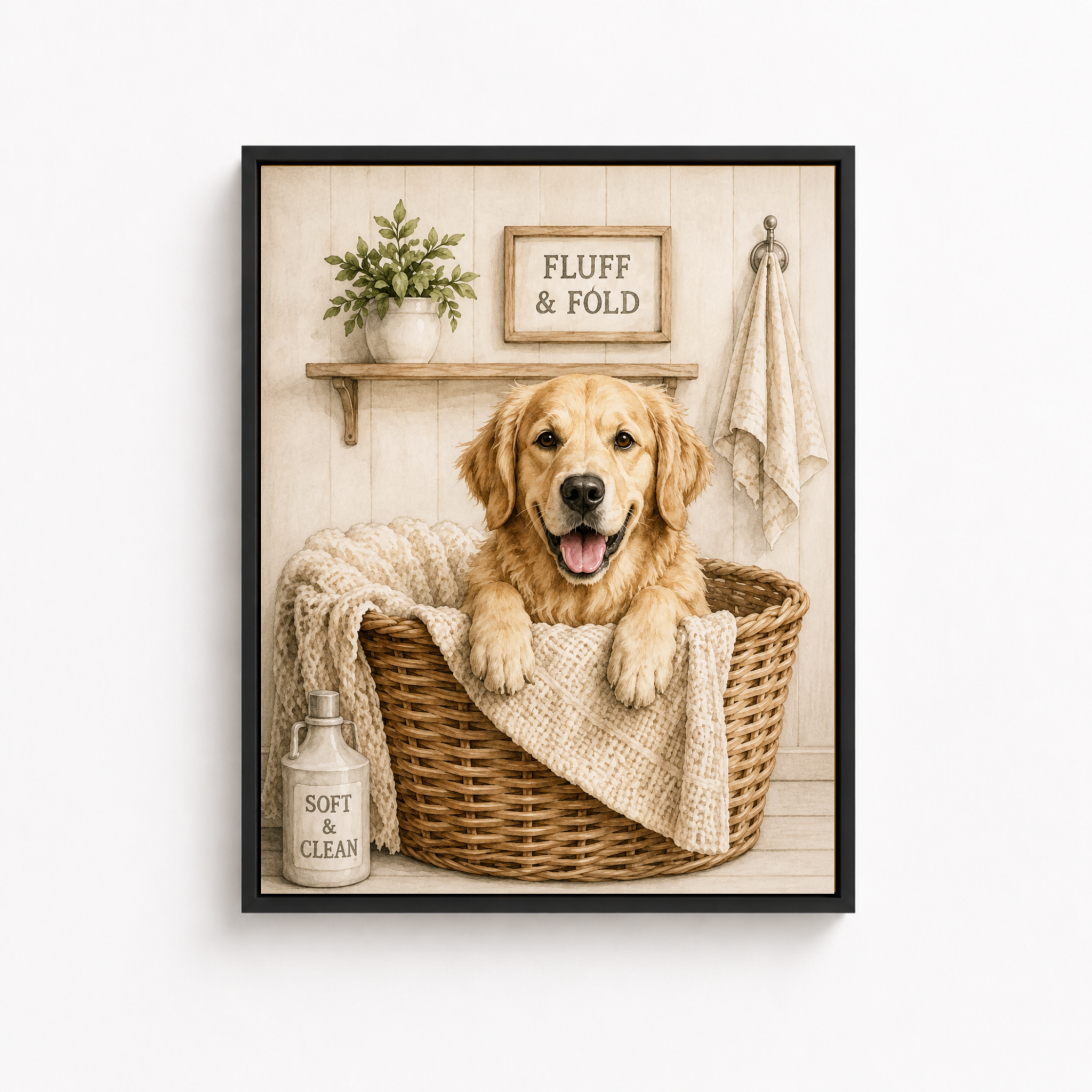 Custom Pet Laundry Room Portrait Canvas Aura Canvas