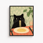 Spaghetti Cat Canvas Wall Art Aura Canvas