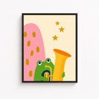 Musical Frog Canvas Wall Art Aura Canvas