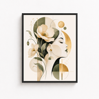 Floral Woman Canvas Wall Art Aura Canvas