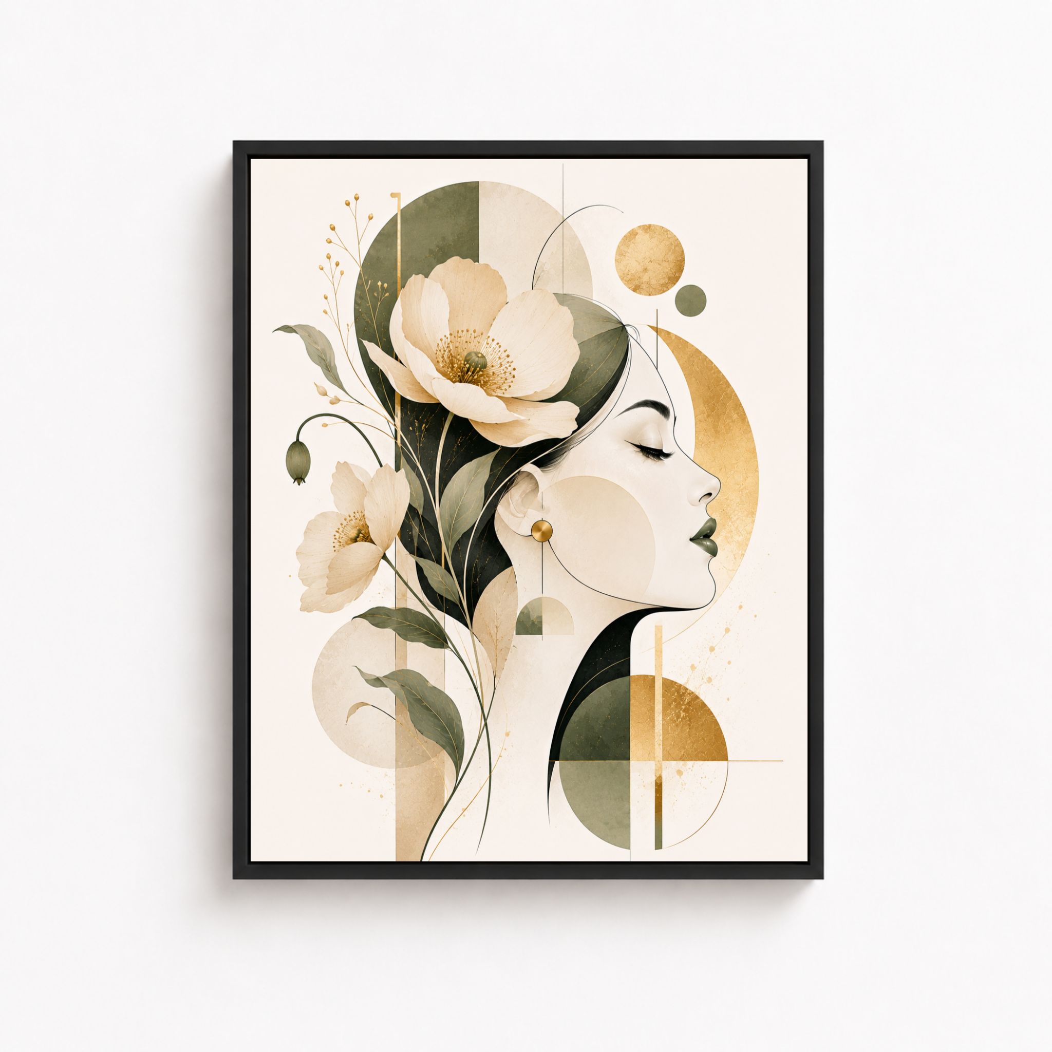 Floral Woman Canvas Wall Art Aura Canvas