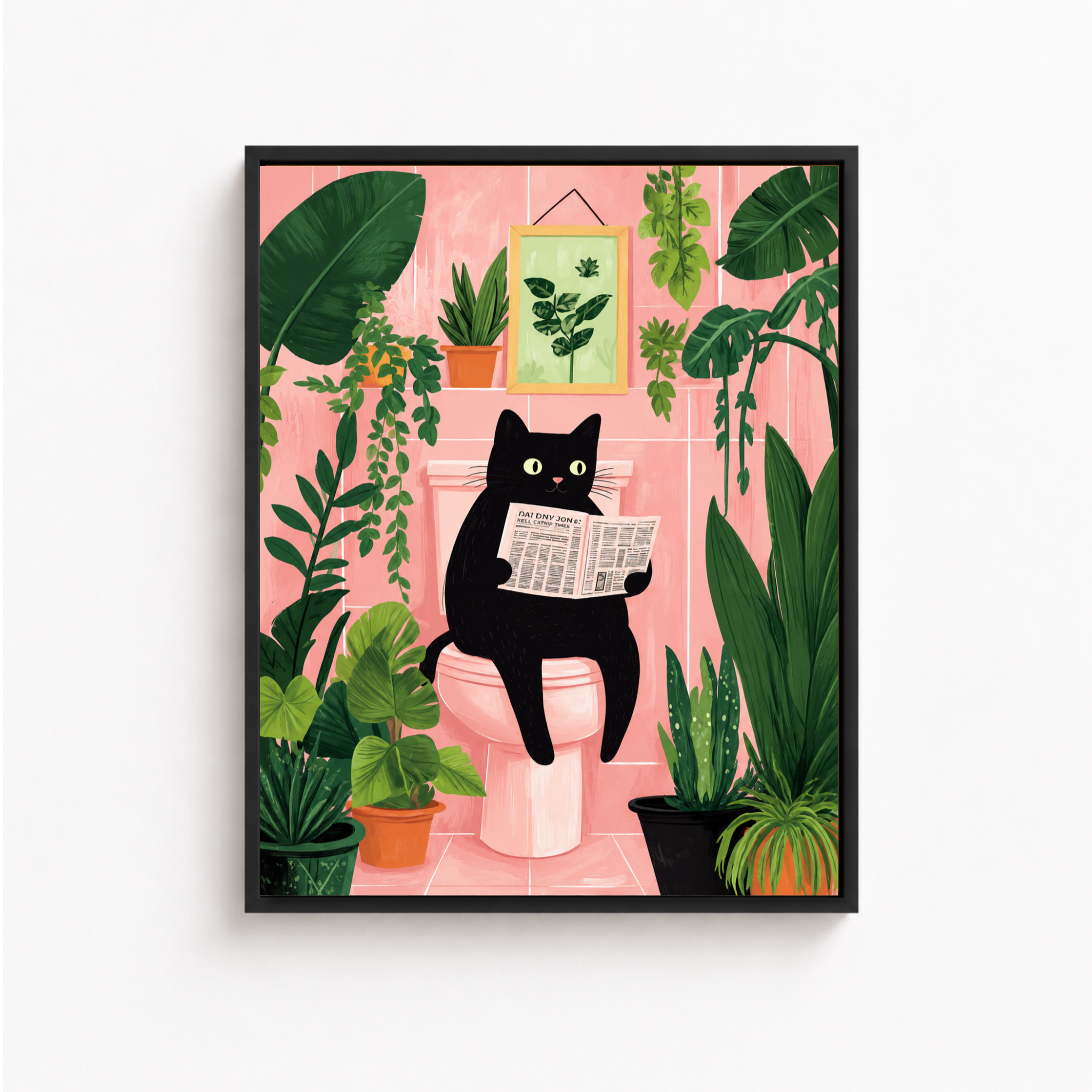 Black Cat Bathroom Canvas Wall Art Aura Canvas