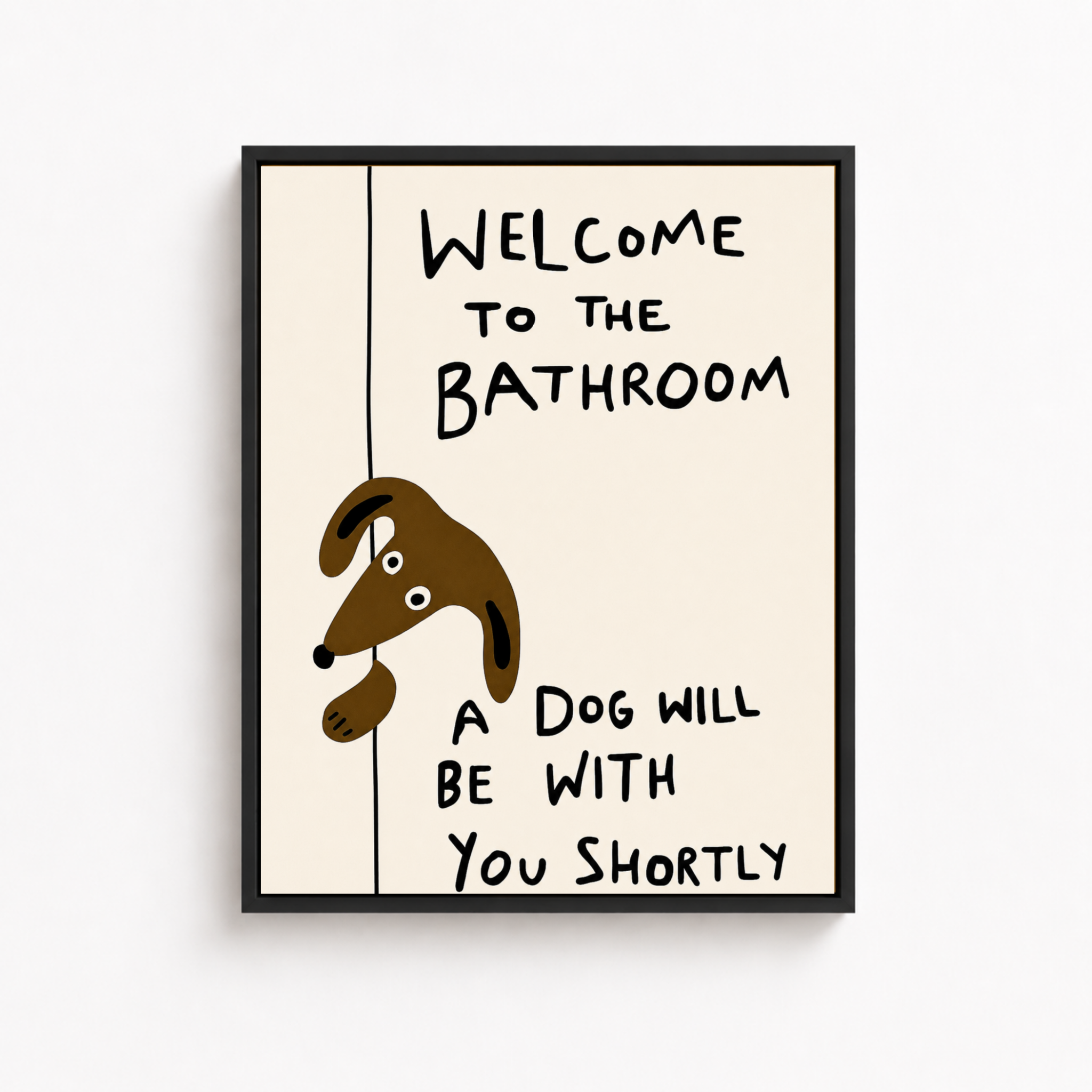 Funny Dog Bathroom Canvas Wall Art Aura Canvas