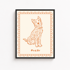 Custom Line Art Pet Portrait Canvas Aura Canvas