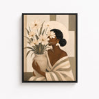 Woman With Flowers Canvas Wall Art
