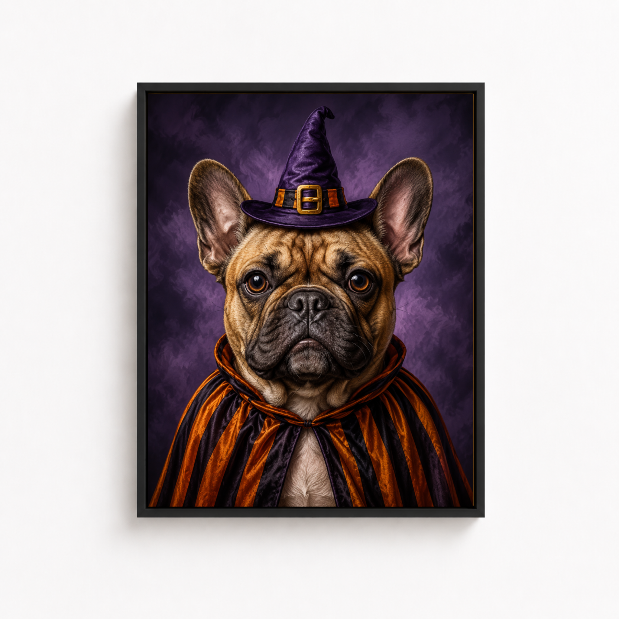 Custom Halloween Witch Pet Portrait Canvas Aura Canvas