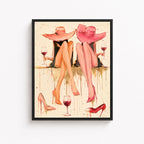 Girls Night Wine Canvas Wall Art