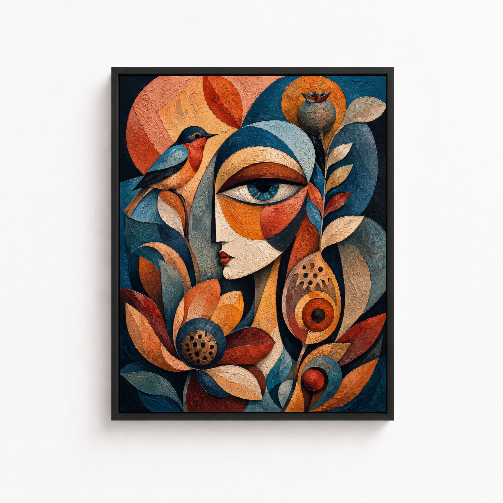 Cubist Botanical Woman Canvas Aura Canvas