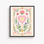 Floral Heart Canvas Wall Art Aura Canvas