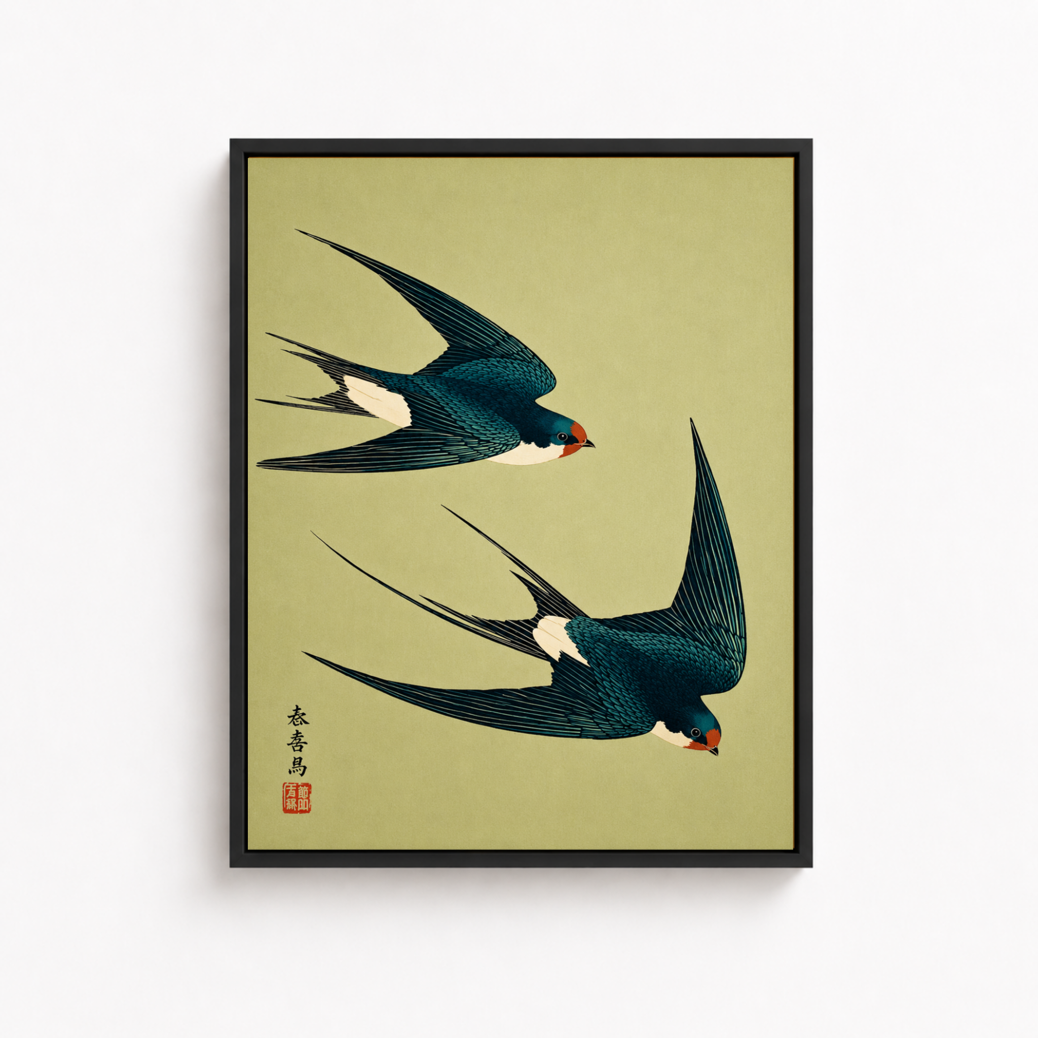 Japanese Swallow Birds Canvas Wall Art Aura Canvas