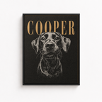 Custom Engraved Pet Portrait Canvas Aura Canvas