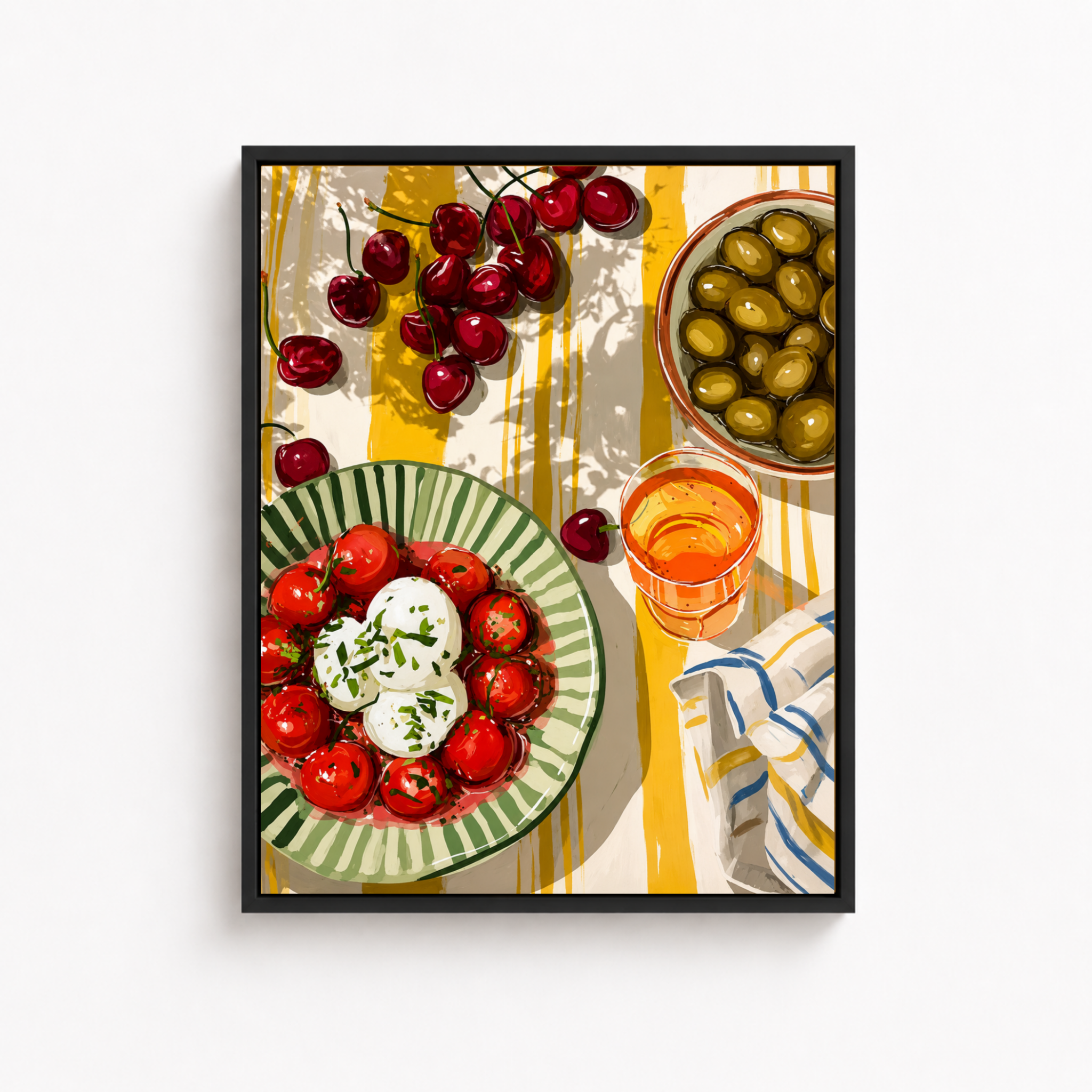 Olive Cherry Kitchen Canvas Wall Art Aura Canvas