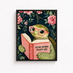 Slow Down Turtle Canvas Wall Art Aura Canvas