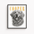 Custom Vintage Pet Portrait Canvas Aura Canvas
