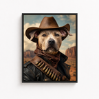 Custom Cowboy Dog Portrait Canvas Aura Canvas