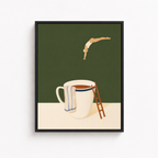 Tea Cup Diver Canvas Wall Art Aura Canvas