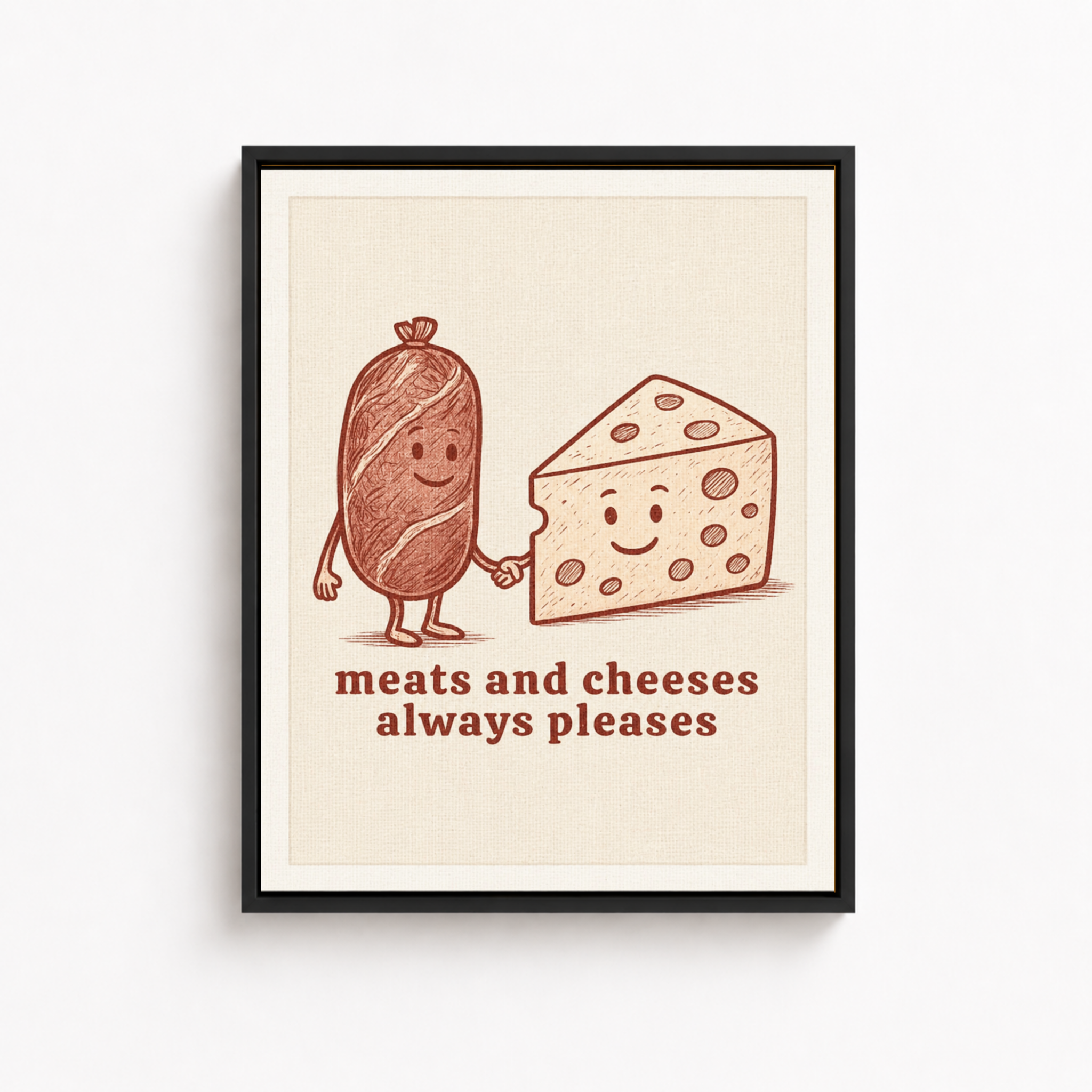 Meats and Cheeses Canvas Wall Art Aura Canvas