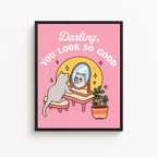 Darling You Look So Good Cat Canvas Wall Art Aura Canvas