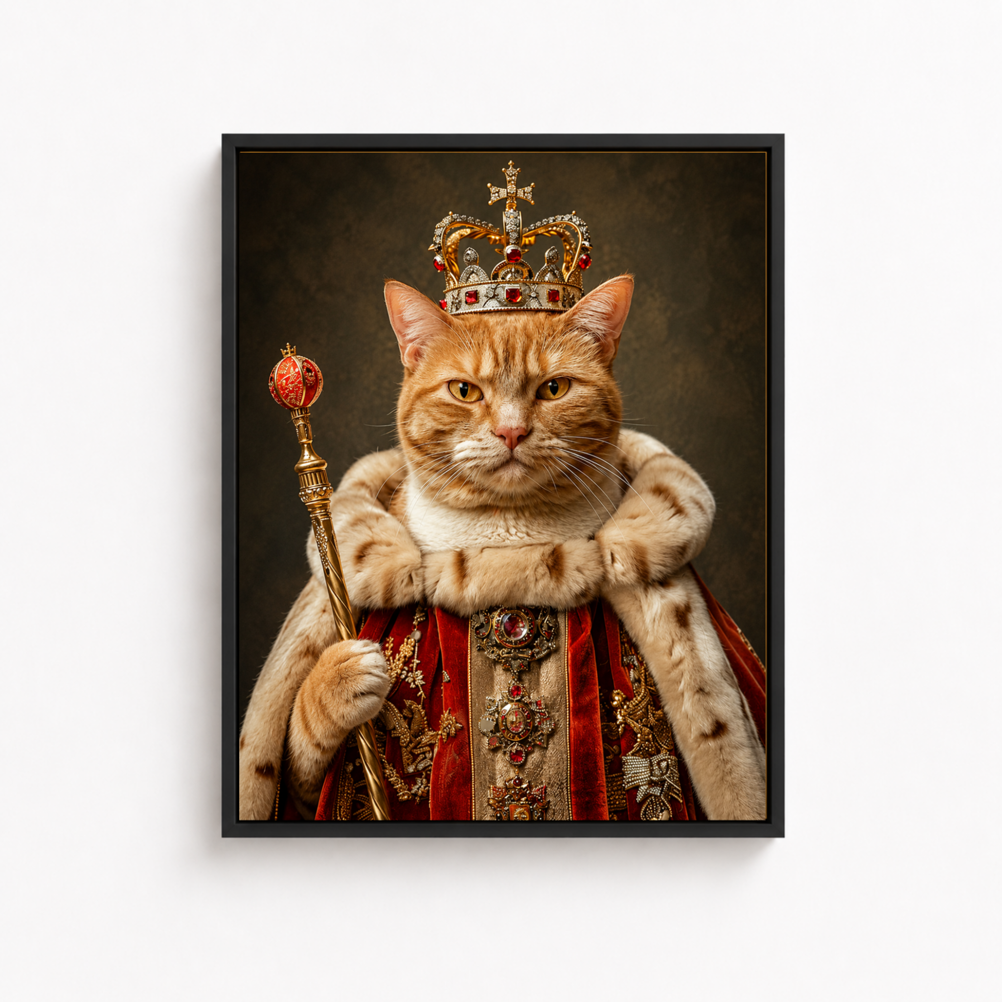 Custom Royal Cat Portrait Canvas Aura Canvas