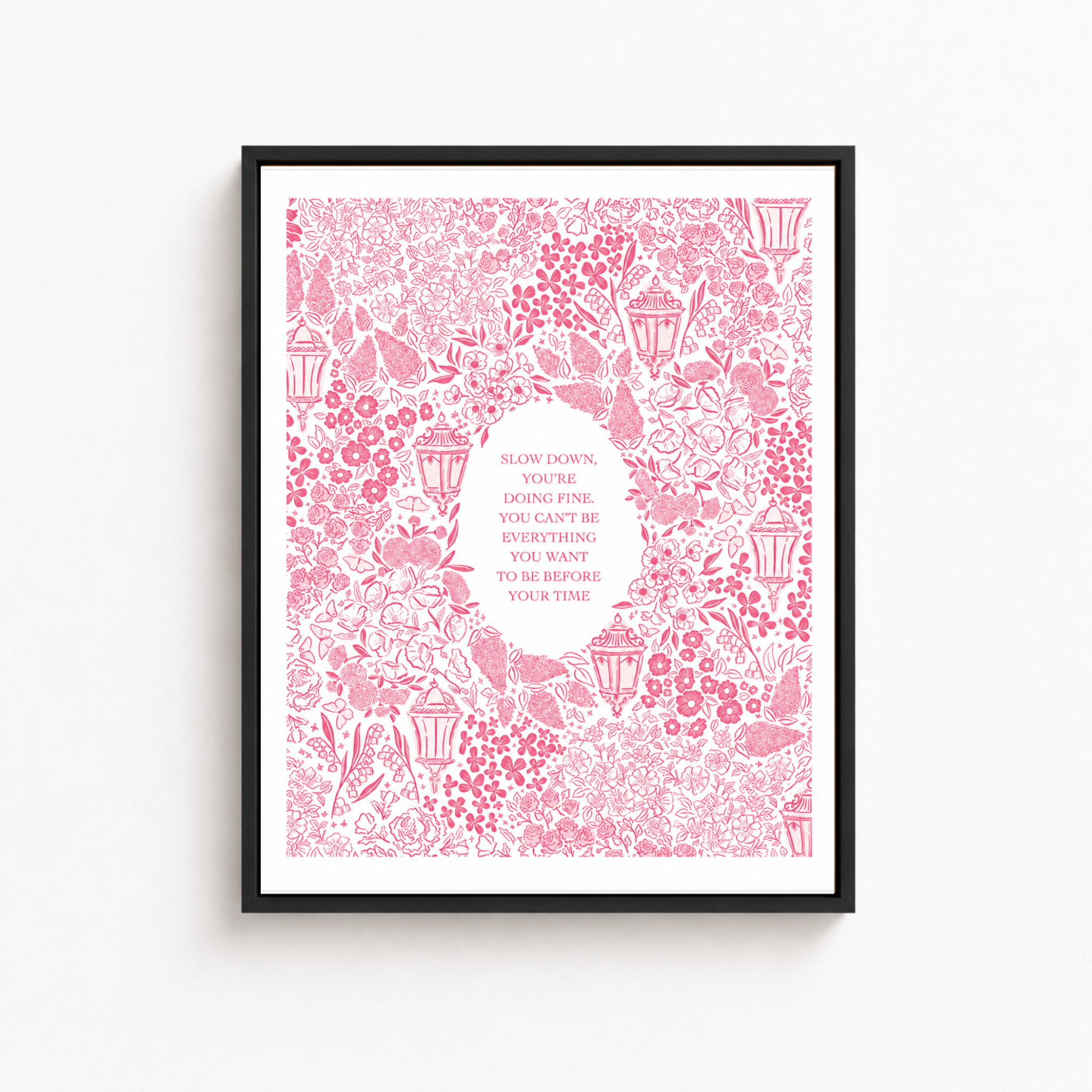 Pink Floral Motivational Quote Canvas Wall Art Aura Canvas