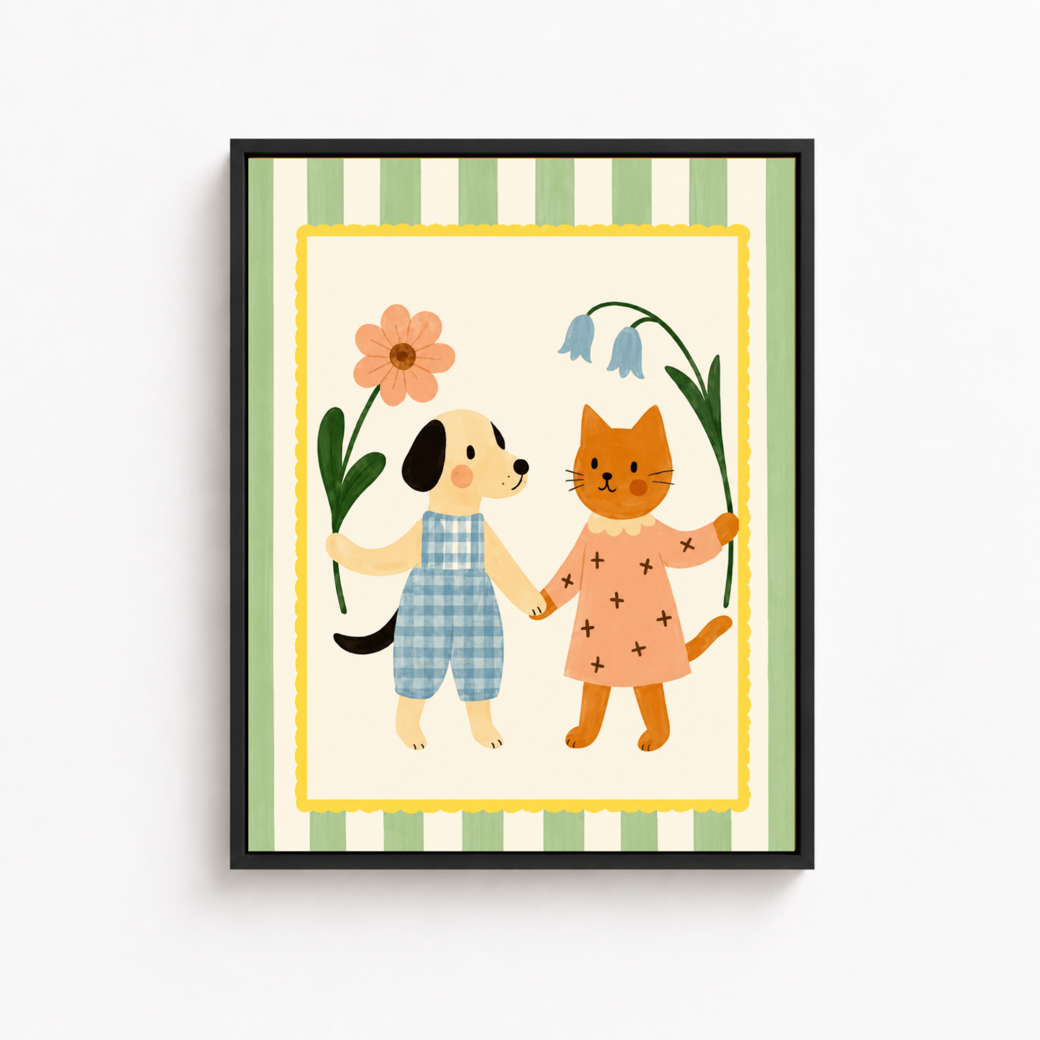 Dog and Cat Friends Canvas Wall Art Aura Canvas