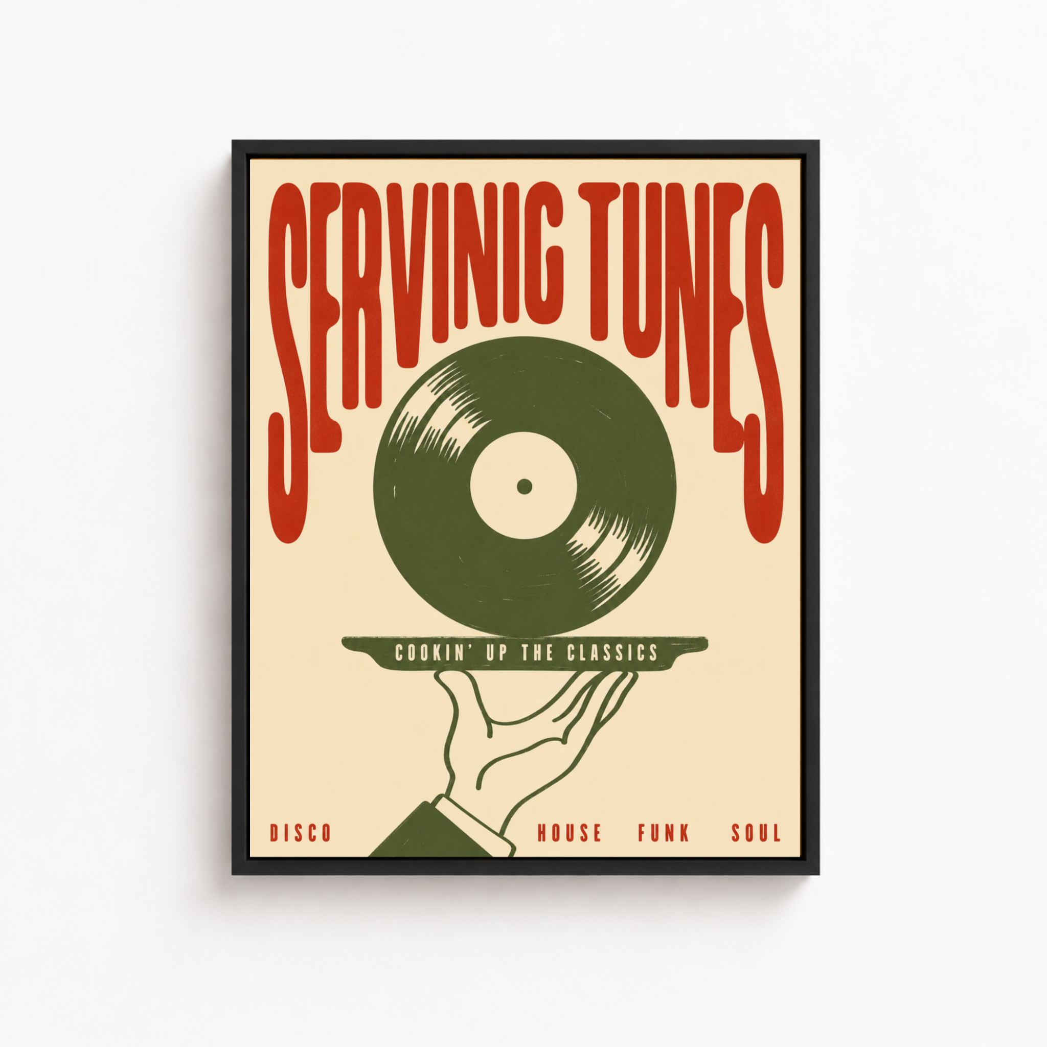 Serving Tunes Vinyl Record Canvas Wall Art Aura Canvas