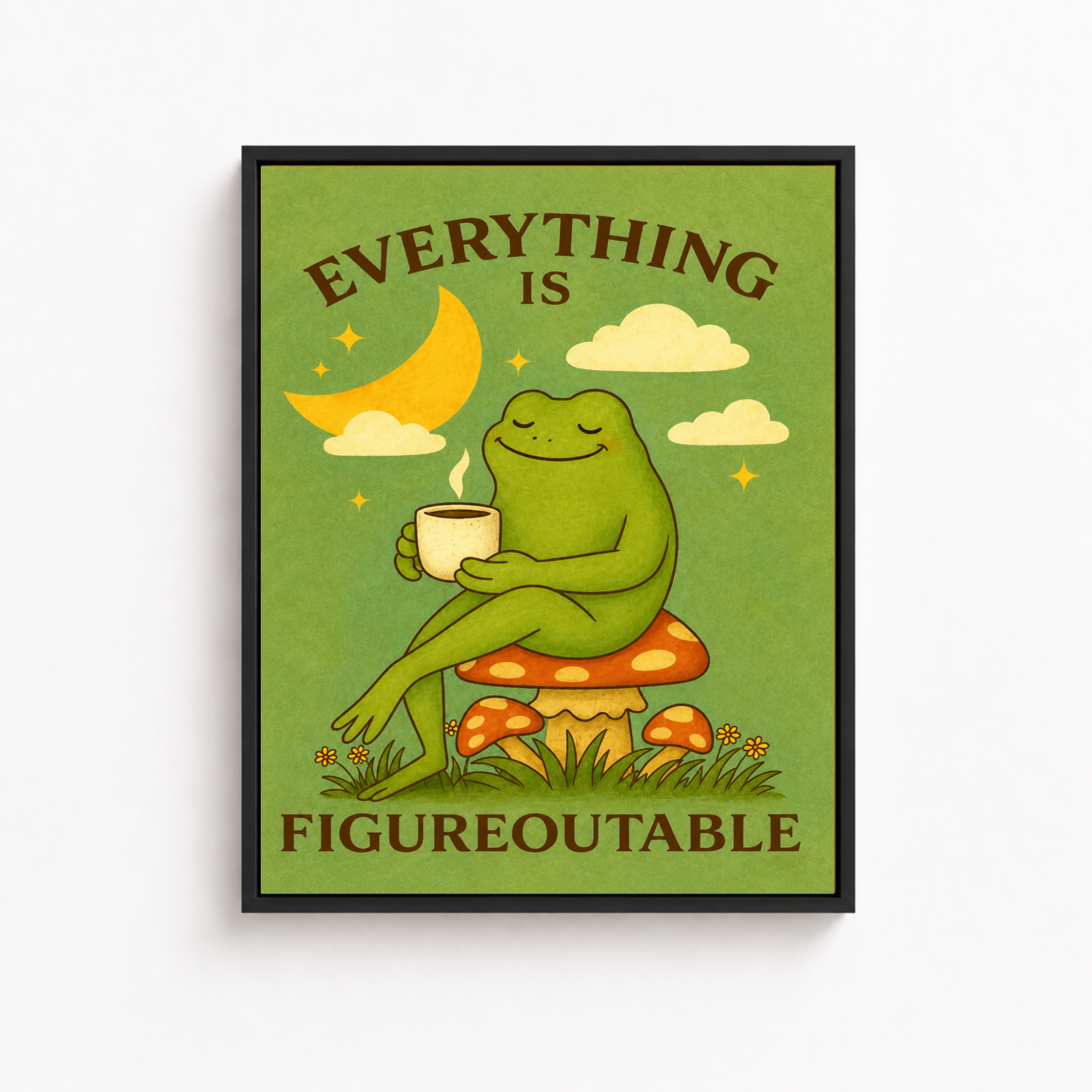 Motivational Frog Canvas Wall Art Aura Canvas