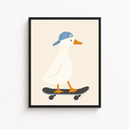 Skateboarding Duck Canvas Wall Art Aura Canvas