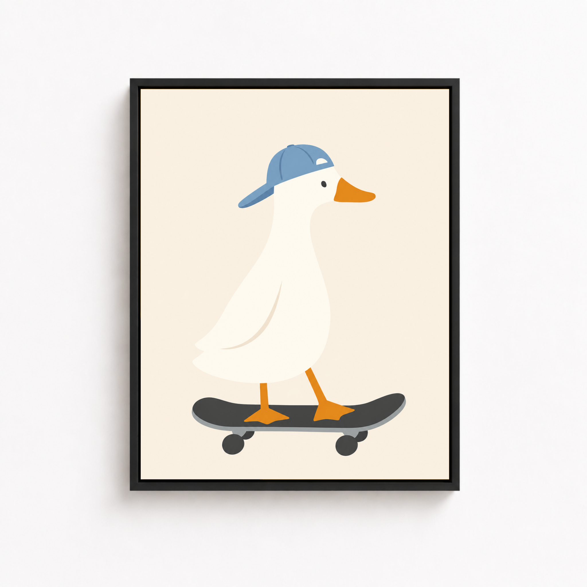 Skateboarding Duck Canvas Wall Art Aura Canvas