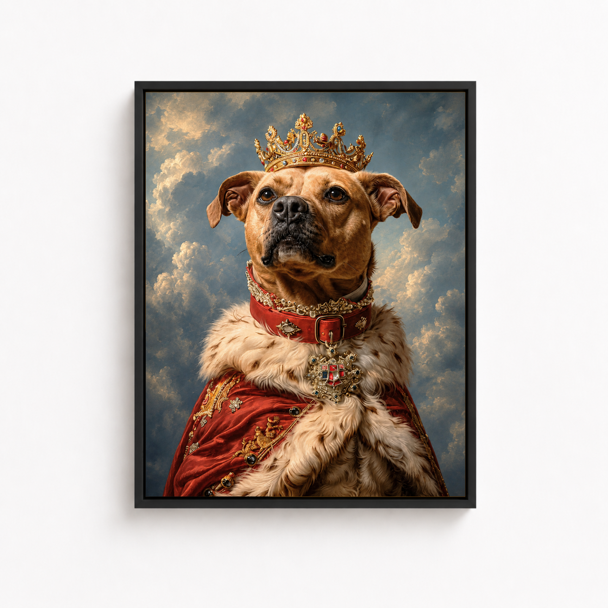 Custom Pet King Portrait Canvas Aura Canvas