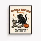 Spooky Biscuits Cat Canvas Wall Art Aura Canvas