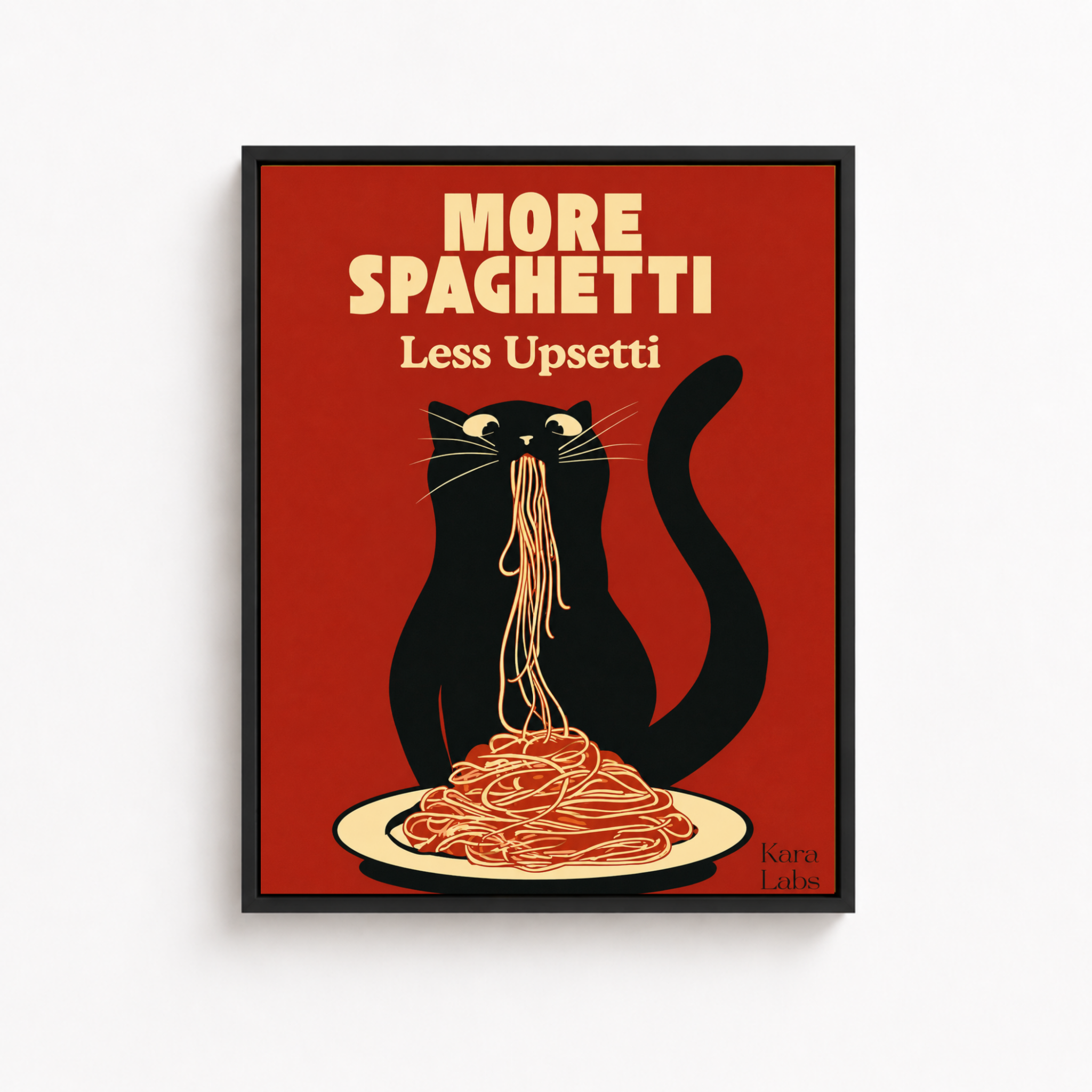 Funny Spaghetti Cat Canvas Wall Art Aura Canvas