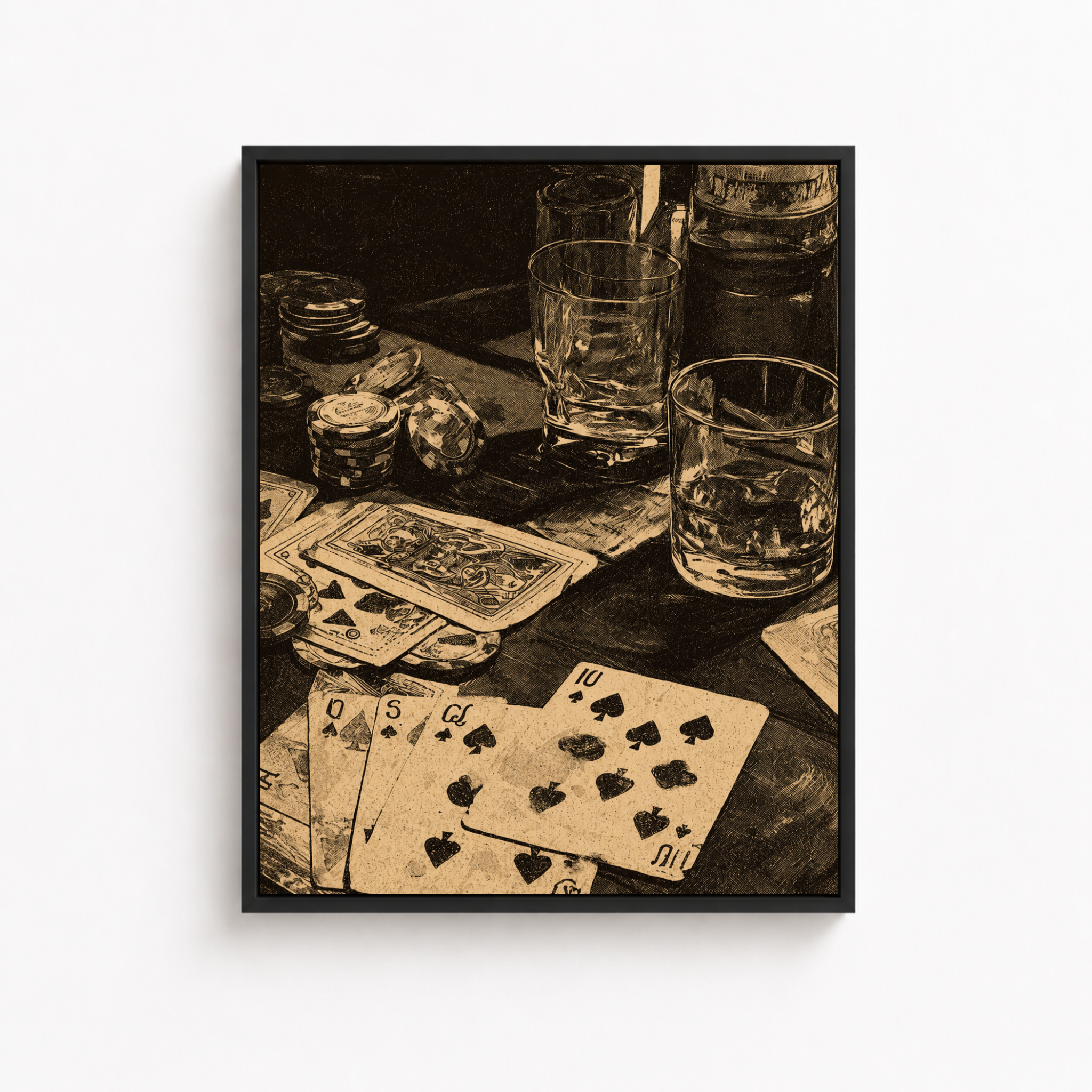Vintage Poker Night Canvas Wall Art Aura Canvas