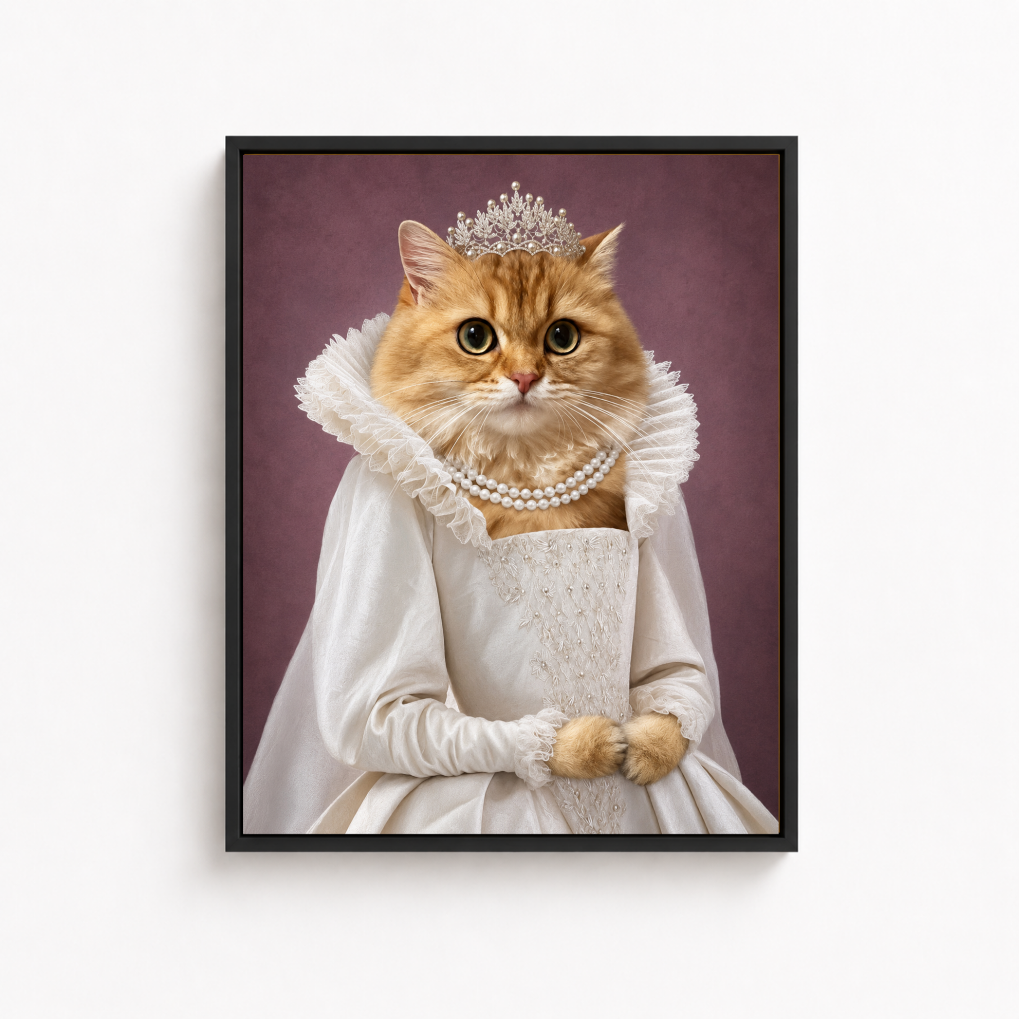Custom Princess Cat Portrait Canvas Aura Canvas