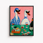 Funny Duck Wine Canvas Wall Art Aura Canvas