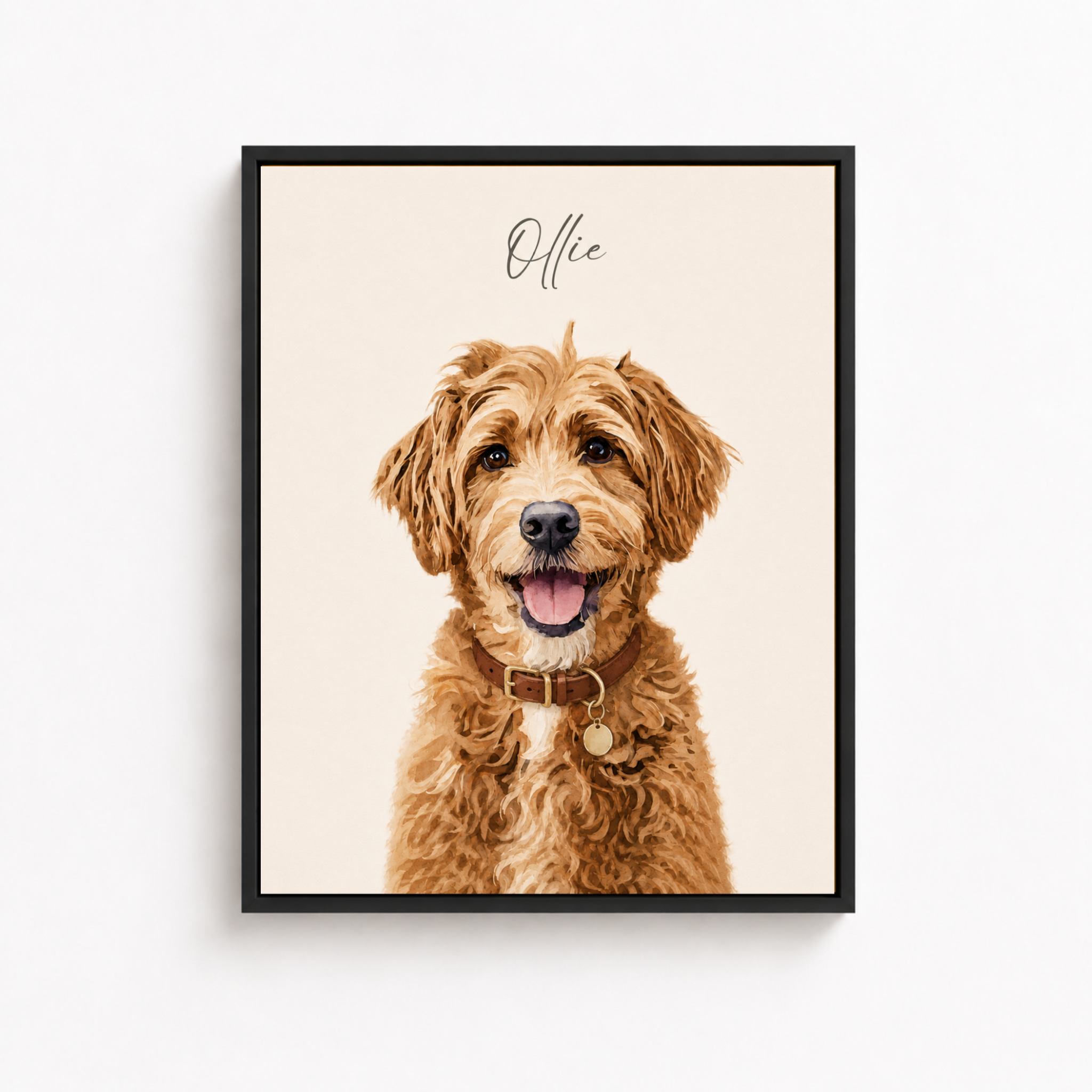Custom Minimal Pet Portrait Canvas Aura Canvas