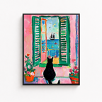 Black Cat Window Canvas Wall Art Aura Canvas