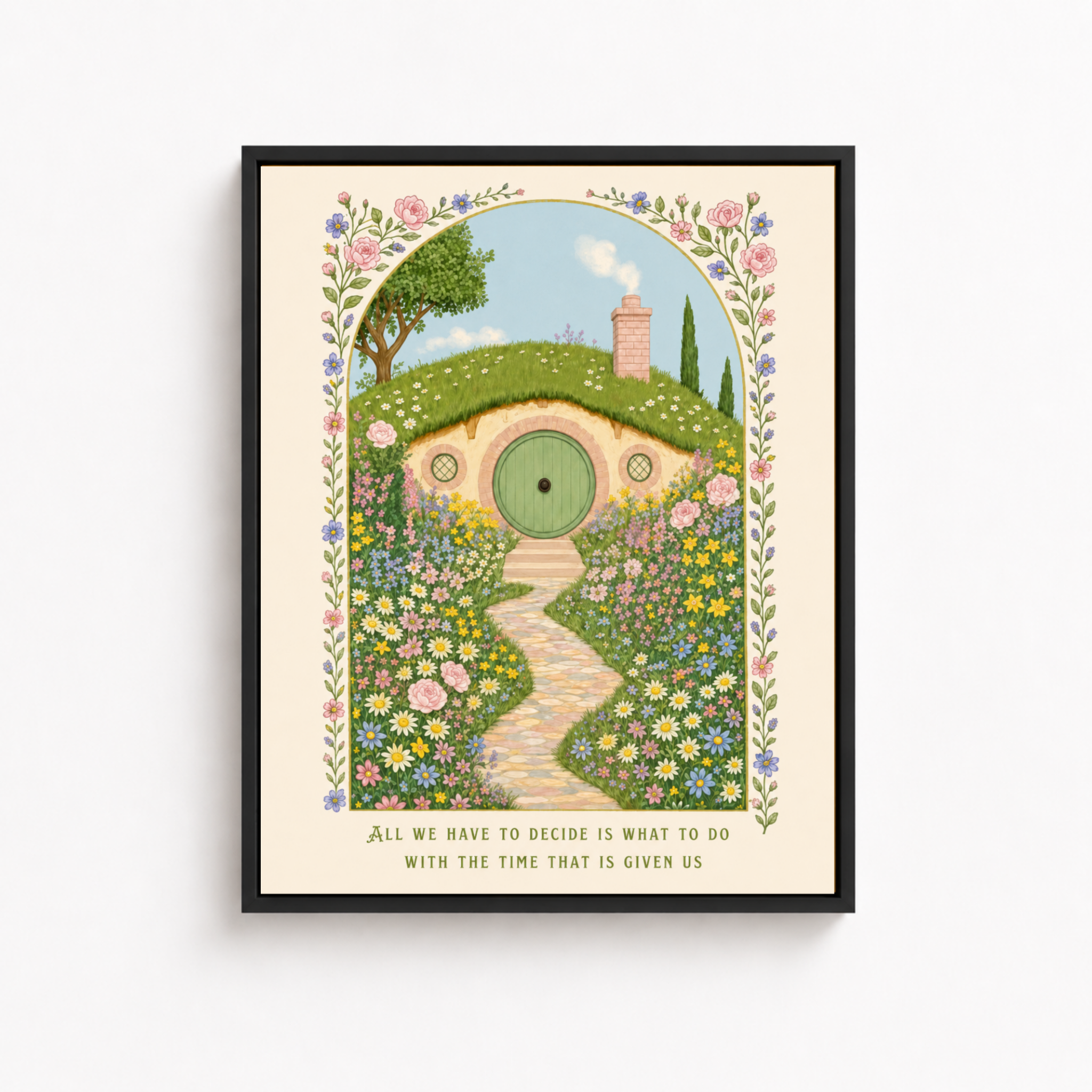 Enchanted Garden Cottage Canvas Wall Art Aura Canvas
