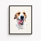 Custom Watercolor Pet Portrait Canvas Aura Canvas